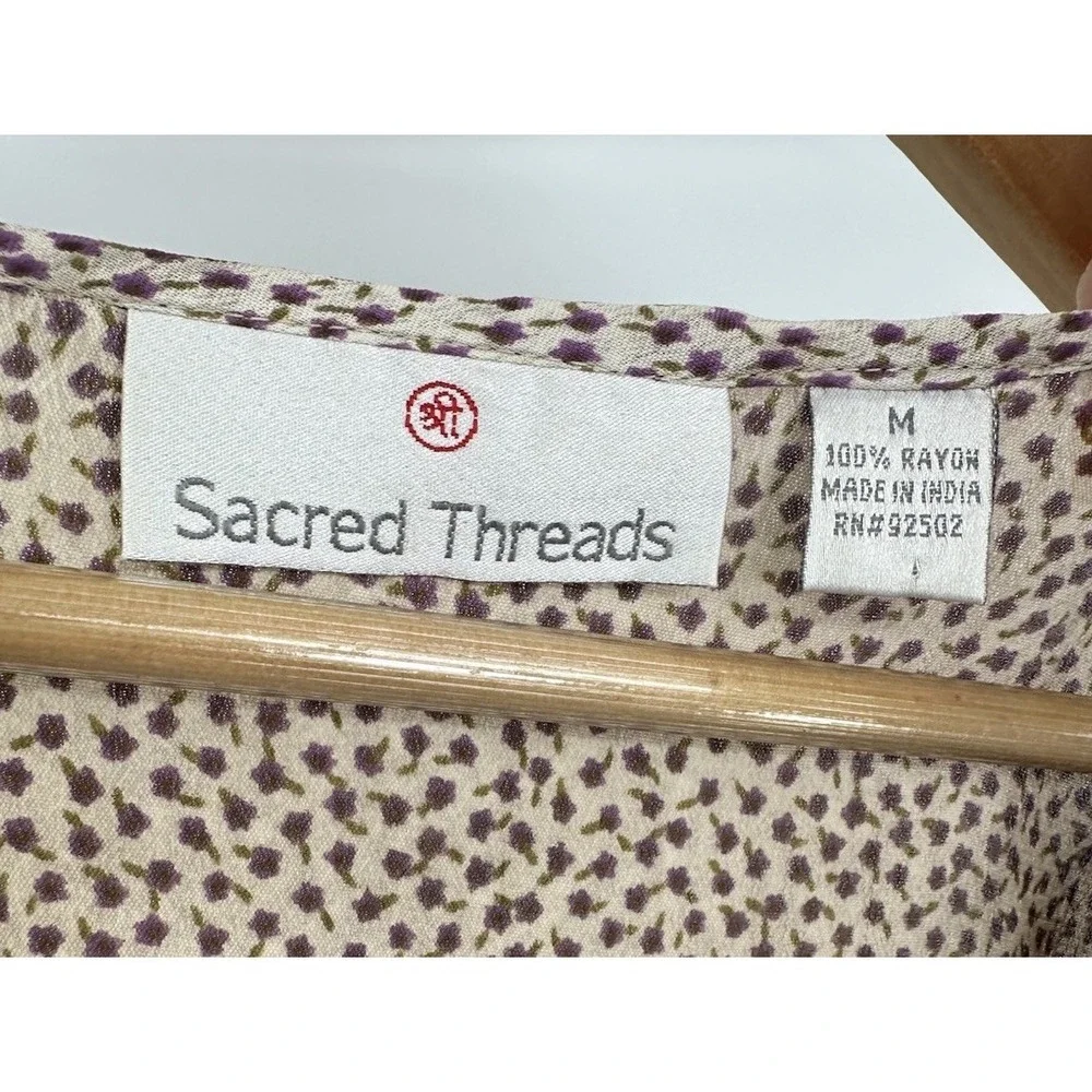 Sacred Threads Patchwork  Maxi Dress Medium Hippie Boho Artisan Festival